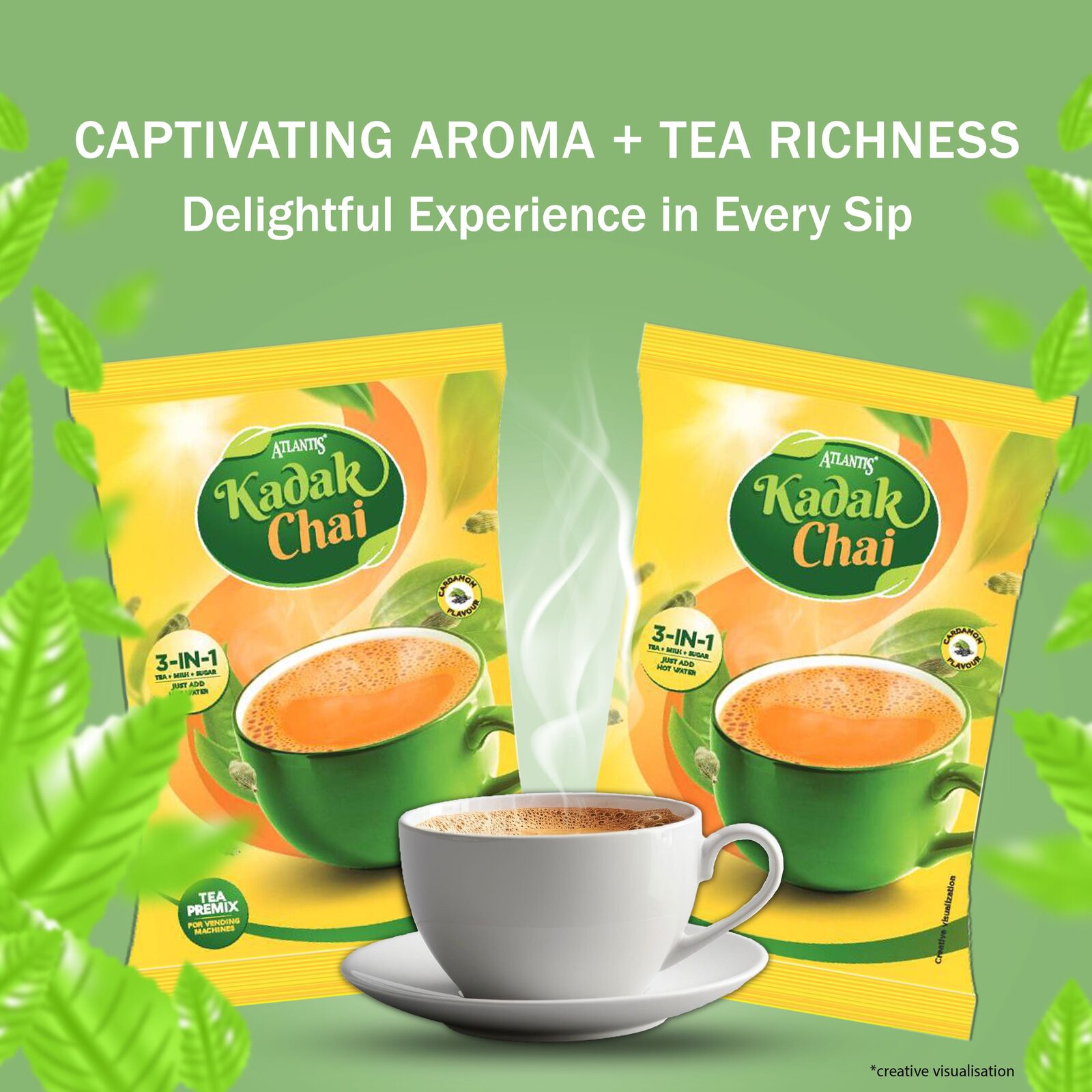 ATLANTIS Kadak 3-in-1 Cardamom Tea Premix – 1kg Pack view 4