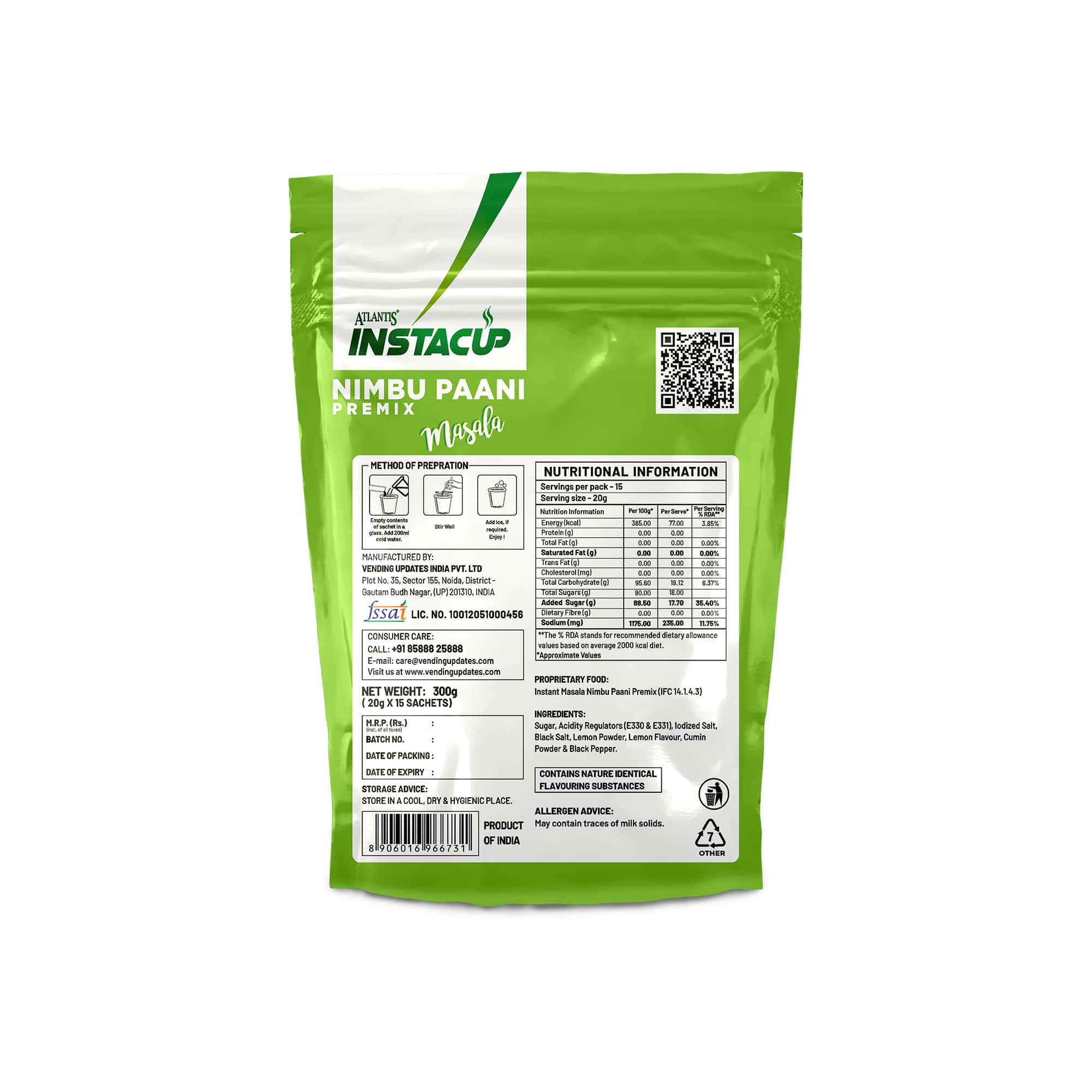 ATLANTIS Instacup Iced Masala Nimbu Paani Premix Single Serve Sachets view 2