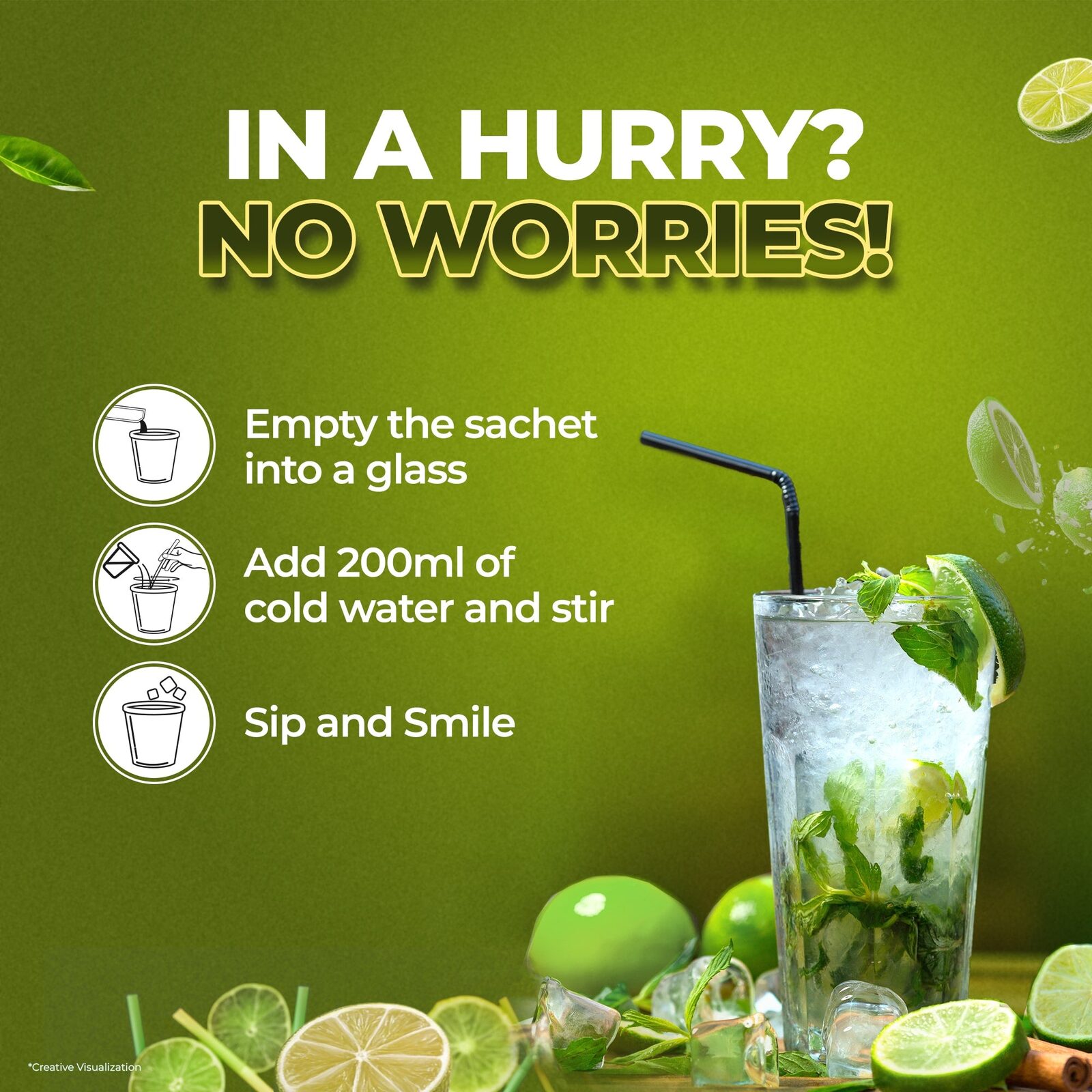 ATLANTIS Instacup Iced Masala Nimbu Paani Premix Single Serve Sachets view 6