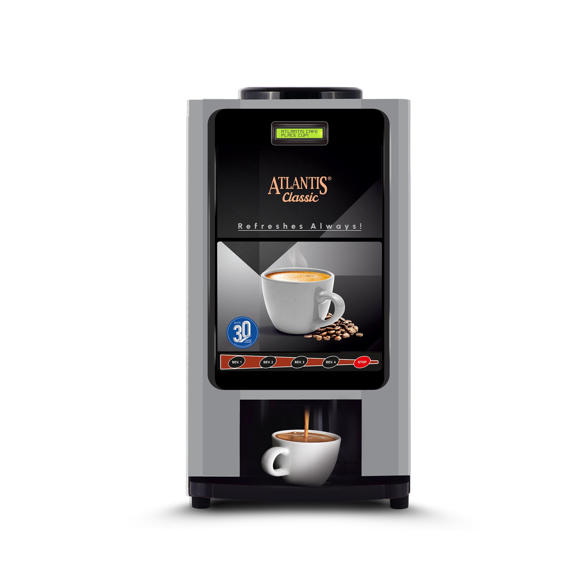 ATLANTIS CLASSIC 4 Lane Tea & Coffee Vending Machine  3 Ltrs hot Tank