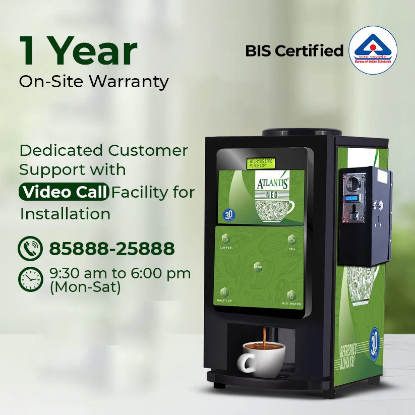 ATLANTIS NEO COIN OPERATED 2-Lane Tea and Coffee Vending Machine- Dedicated Hot Water view 3