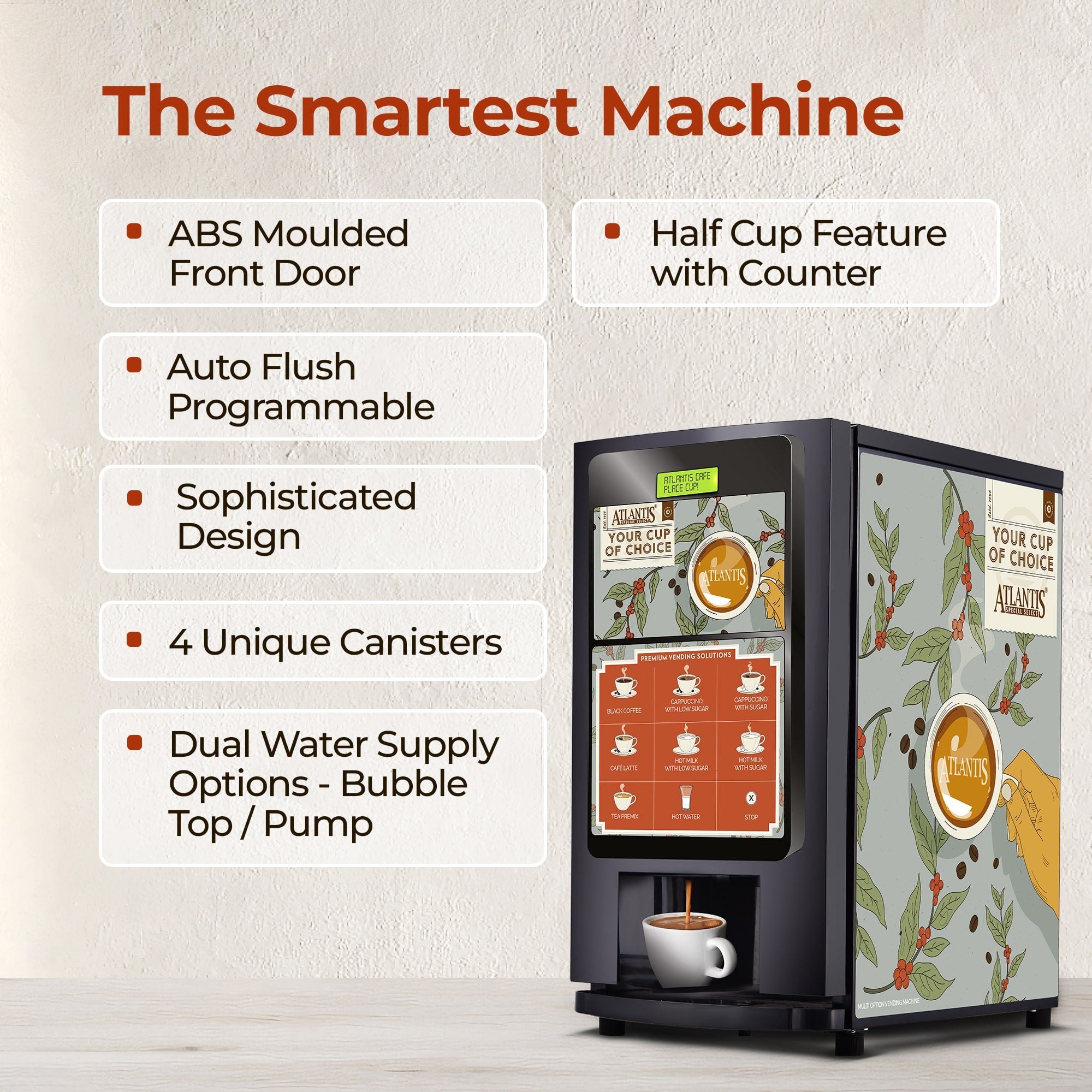 ATLANTIS SELECT Hot Beverage Dispensing Machine With 7 Options Hot Beverage view 2