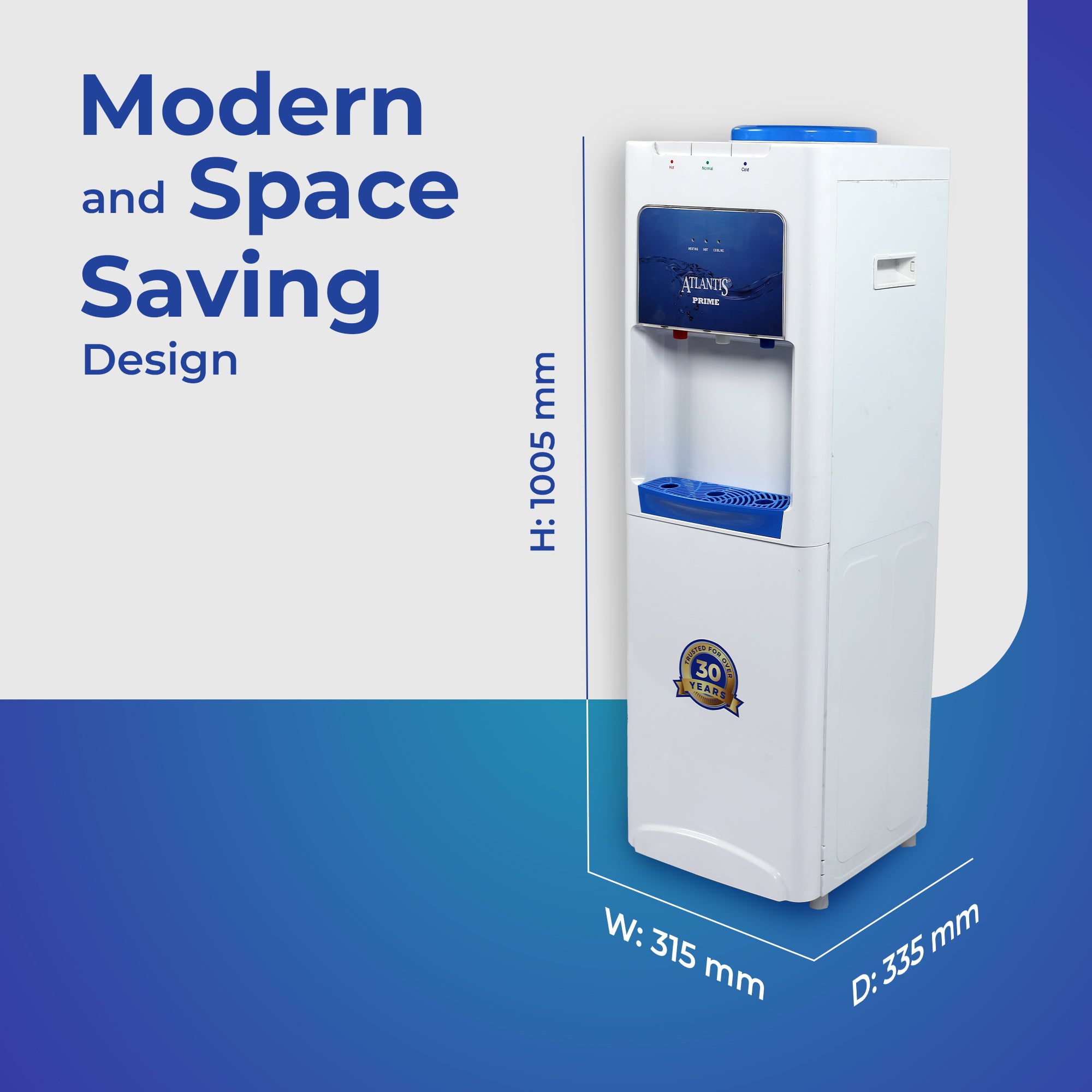 ATLANTIS PRIME Hot, Normal & Cold Floor Standing Water Dispenser- 3 Taps view 4