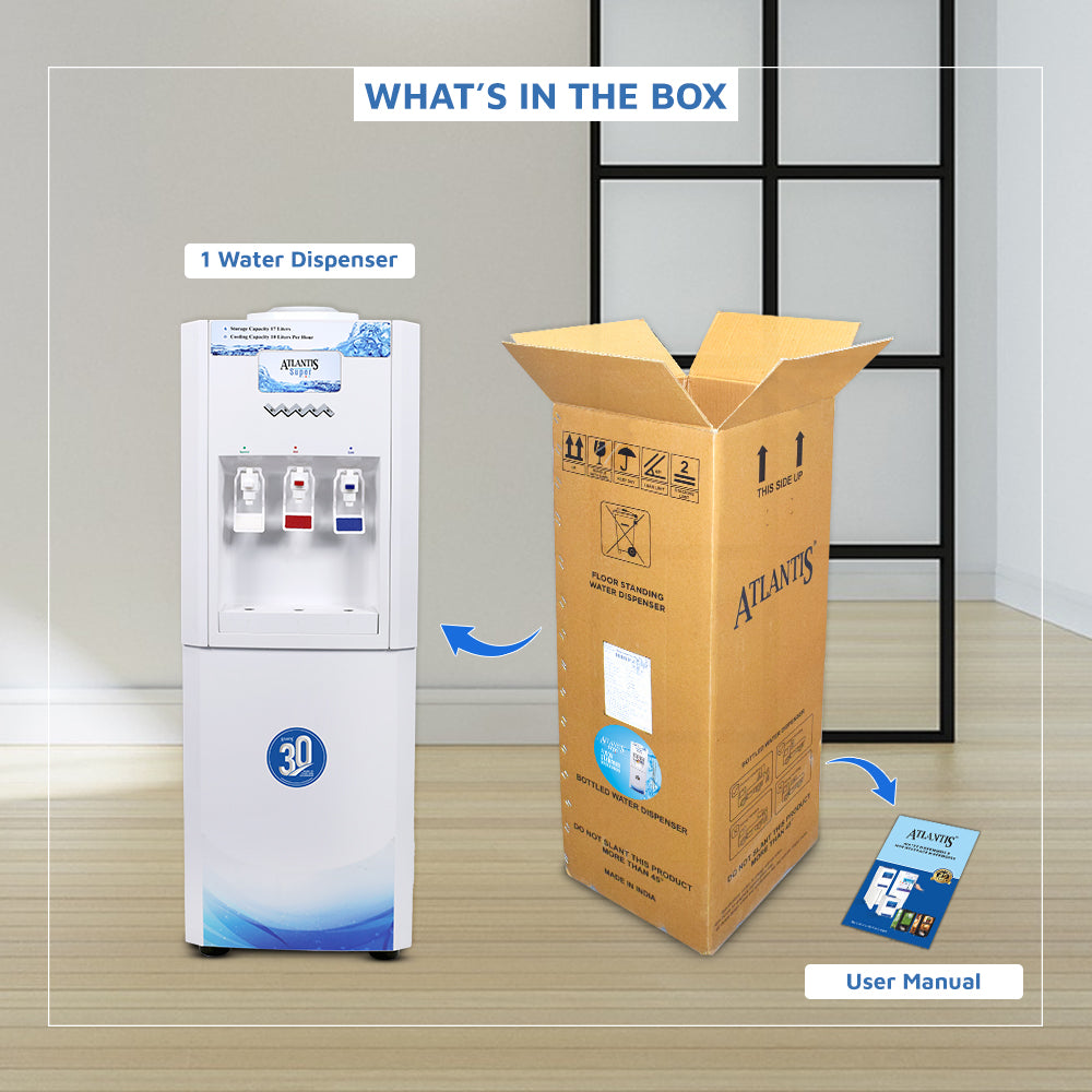 ATLANTIS SUPER Floor Standing Water Dispenser with RO Compatible (Available Space for RO Setup)- 3 Taps (15l Large Cold Tank Capacity) view 4